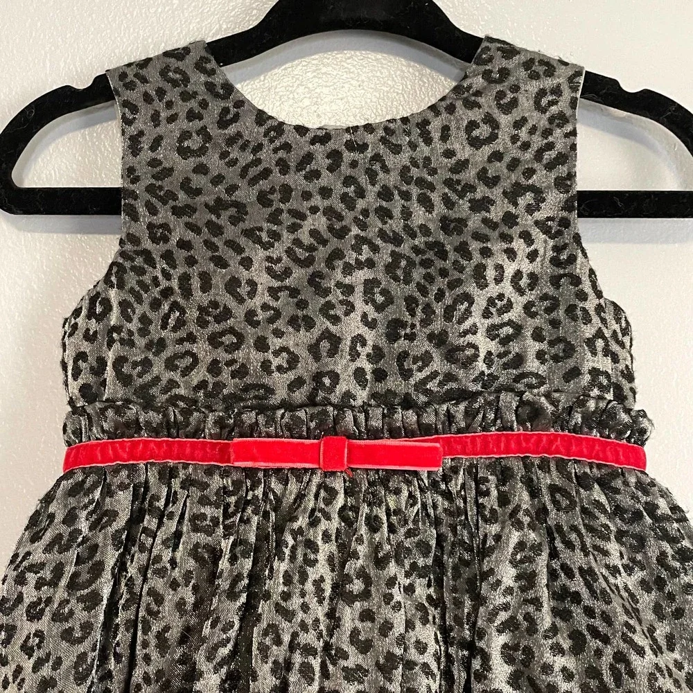 Carters Grey Black Leopard Animal Print Fancy Baby Girls Dress 6M